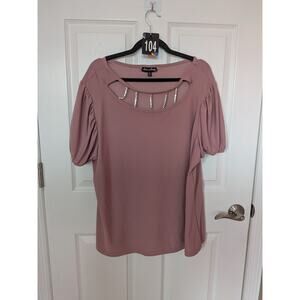 Alison Andrews 3x pink short sleeve top